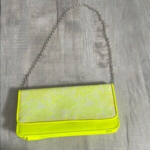 Aldo Neon Yellow Chain Clutch